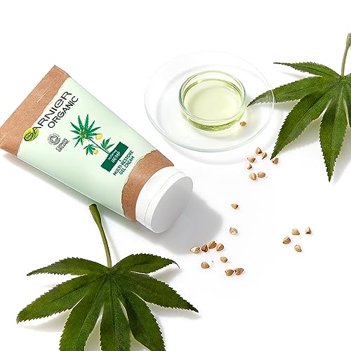 Garnier Organic Hemp Multi-Restore Gel Cream 50 ml, Soothing & Hydrating Moisturiser for Stressed & Sensitive Skin, Enriched with Vitamin E & Org