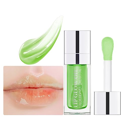 Plump Lip Glow Oil,Crystal Jelly Moisturizing Lip Oil Cherry Oil Plumping Lip Gloss Makeup Sexy Plump Lip Tinted Lip Plumper Hydrating Polished L