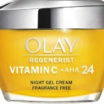 Olay Vitamin C + AHA24 Night Gel Face Cream With Vitamin C, AHA & Niacinamide For Bright And Even Skin Tone, 50ml