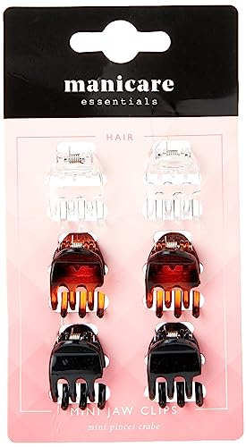 Manicare 6 Mini Jaw Clips, Claw Clips For Sectioning And Decorating The Hair, Non-Slip Hair Accessories, Hair Clamps For Holding Back Hair, Hair