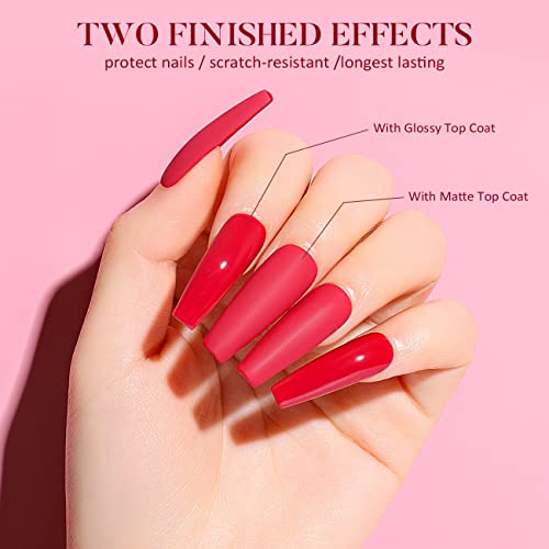 AIMEILI Gel Nail Polish Set, No Wipe Top Coat & Base Coat, Matte Top Coat, 5 in 1 Builder Base Gel Soak Off UV LED Gel Nail Polish Basic Set