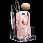 Noverlife 10 Holes Mini Nail Drill Machine & Bits Storage Box, Transparent Nail Drill Grinding Bit Organizer, Plastic Nail Drill Tool Displayer H