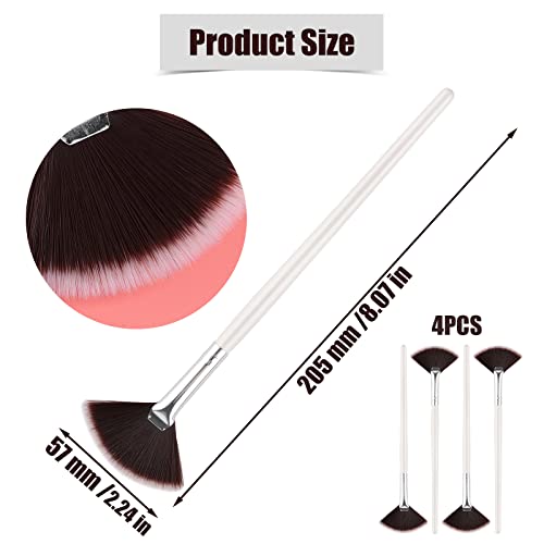 SAVITA 4Pcs Fan Brushes Fan Mask Brush Soft Facial Brushes Tools Facial Mask Applicator Brush Face Mask Brushes Makeup Brushes for Peel, Sleeping