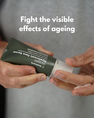 ManCave Hyaluronic Acid and Caffeine Anti-Aging Face Serum 50ml, Formulated to reduce the Appearance of Fatigue and Enhance Damaged Skin with Caf
