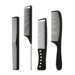 SLIPPET Hair Comb Styling Set 4 Pieces Fine Wide Tooth Comb Rat tail Comb Cutting Comb Parting Comb Anti Static Combs for men women dry wet hair