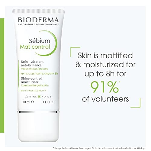 Bioderma Sébium Mat Control - Mattifying Face Cream for Combination to Oily Skin, Controls Shine, Refines Skin Texture & Appearance of Blemishes,