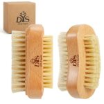 Wooden Nail Cleaning Brush 2 PCS, Fingernail Scrub Brushes to Clean Nails Toenails, Natural Boar Bristle Two-sided Non-slip Hand Foot Nails Scrub