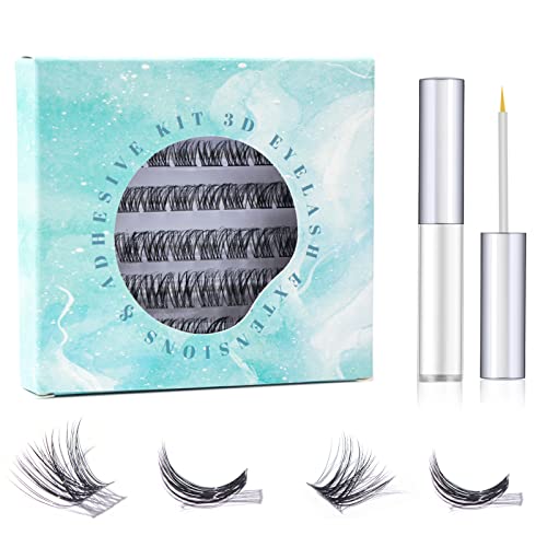 Cluster Lashes SISILILY Individual Lashes 72 Lash Clusters C D Curl Individual Cluster eyelashes DIY Lash Extensions Reusable False Eyelashes 3D