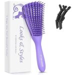 Detangle Hair Brush, Detangler Brush for Women Girls Wet Dry Afro 3a to 4c Thick Frizzly Wavy Kinky Curly Coily Natural Hair, Detangling Hairbrus
