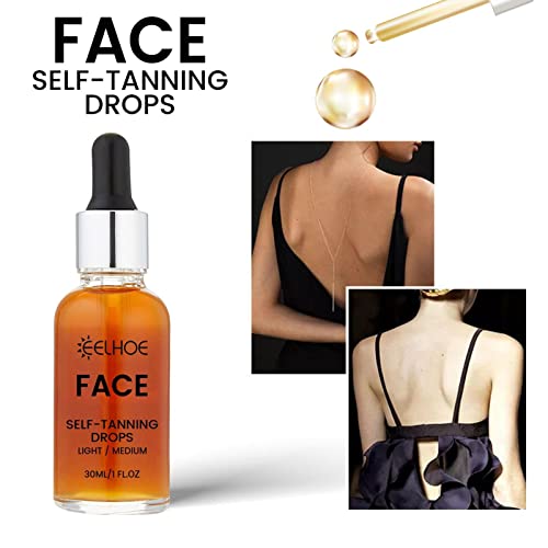 Face Tanning Drops,30ml Add Tanning Drops to Skin Care for Custom Face, No Fake Tan Smell and Streak-Free, Self Tan Drops for Face Tanner Gradual