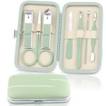 7in1 Manicure Set, Kalolary Professional Stainless Steel Nail Care Kits Pedicure Kit Grooming Kit with Portable Travel Case for Thick Nails Cutic