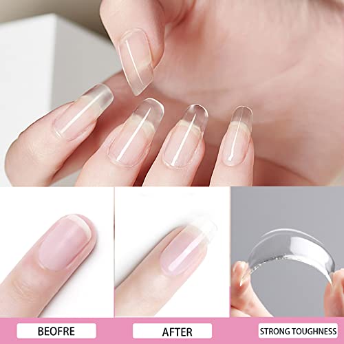 Clear Builder Nail Gel, Builder Gel for Nails Nail Extension Gel UV/LED Nail Base Building Gel for Nail Repair Extension & Modeling Strengthening