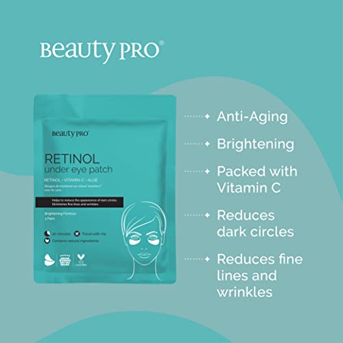 BEAUTYPRO RETINOL Under Eye Masks | 3 Applications | Eye Mask for Dark Circles with Retinol Cream | Under Eye Pads for Fine Lines & Wrinkles | Re