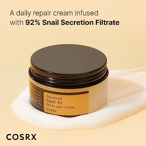 COSRX Advanced Snail 92 All in one Cream, 3.53 oz/100g | Moisturizing Snail Mucin Secretion Filtrate 92% | Facial Moisturiser, Long Lasting, Deep