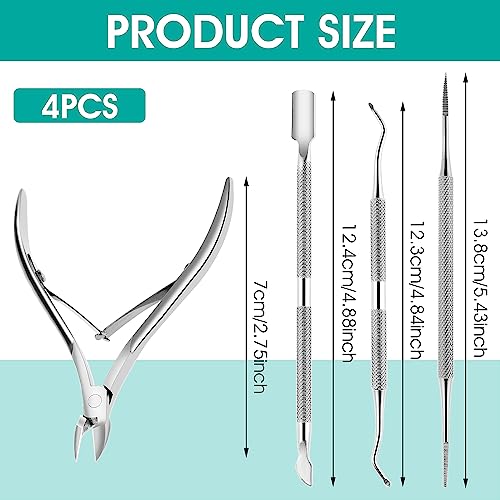 Giantree 4Pcs Nail Care Kit, Cuticle Trimmer with Cuticle Pusher Durable Dead Skin Clipper Professional Manicure Tools for Fingernails and Toenai