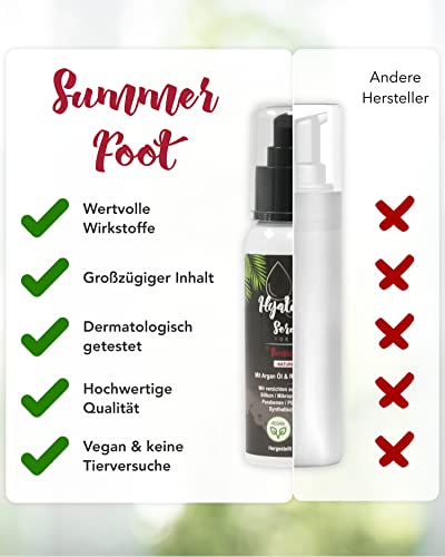 Summer Foot Hyaluronic Serum for Men - Skin Care Dermatologically Tested - Face Serum with Argan Oil and Retinol - Vegan Anti-Ageing Care 100 ml