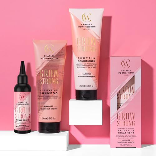Charles Worthington Grow Strong Longer & Stronger Protein Treatment, Hair Growth Serum for Fine Hair, Hair Repair Products for Women and Men, Sal