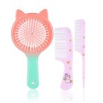 Yorgewd 3 PCS Detangle Hair Brush Set, Girls Hair Brush and Comb Detangling Brush Cute Toddler Hair Brush Kids Hair Brush for Women Girls to Smoo