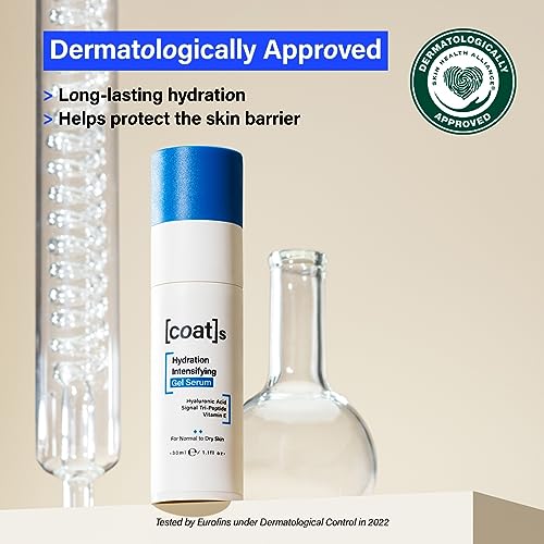 Coats Hydration Intensifying Gel Serum with Hyaluronic Acid + Signal Tri-Peptide. Skin Barrier Protecting Face Serum for Women and Men, Hydrating