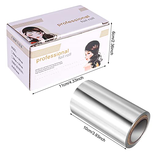Fuyamp 1 Pack 15 M Foil Silver Hair Foil, Aluminium Hair Foil Silver Hairdressing Foil for Hair Highlighting and Coloring, 10 cm Width Hair Foil