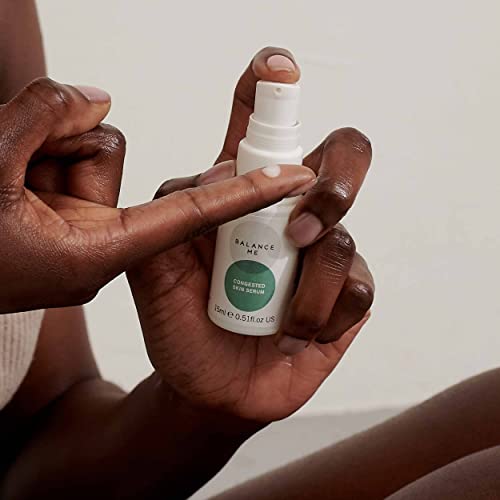 Balance Me Congested Skin Serum – 100% Natural Vegan Acne & Spot Gel - Moringa & Eucalyptus Reduces Redness & Calms Inflamed Skin – For All Skin
