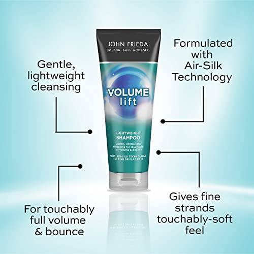 John Frieda Volume Lift Lightweight Shampoo 250 ml, Shampoo for Flat, Fine Hair, Bouncy Hair Shampoo
