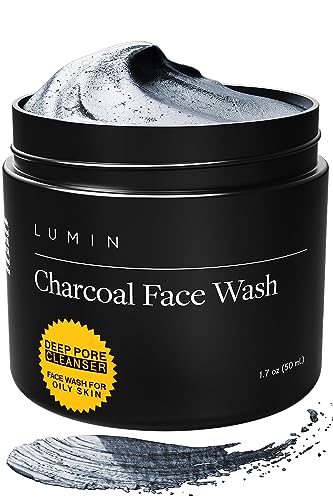 Lumin Men’s No-Nonsense Charcoal Cleanser/FaceWash (1.7oz.): Unclog Pores of Oil, Dirt and Pollution - Experience a Smooth and Fresh Face-Korean