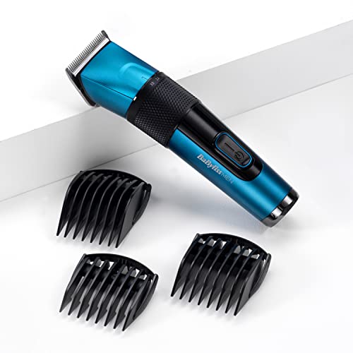BaByliss Japanese Steel Digital Hair Clipper, Lithium Cordless/Corded, 45 Cutting lengths, LED screen, blue