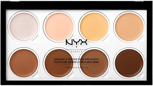 NYX Professional Makeup Highlight & Contour Pro Palette, Powder Contour Kit, Eight Blendable Matte and Pearly Shades