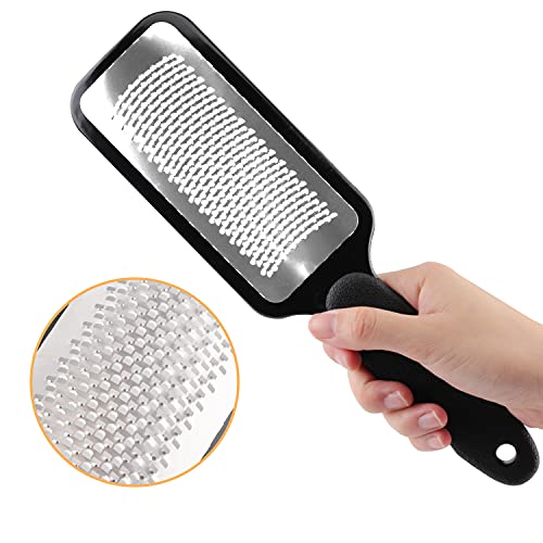 Foot Files Stainless Steel Pedicure and Dual Sided Foot File Hard Skin Remover Professional Foot Care Tool for Hard Skin and Dry Cracked Feet Scr