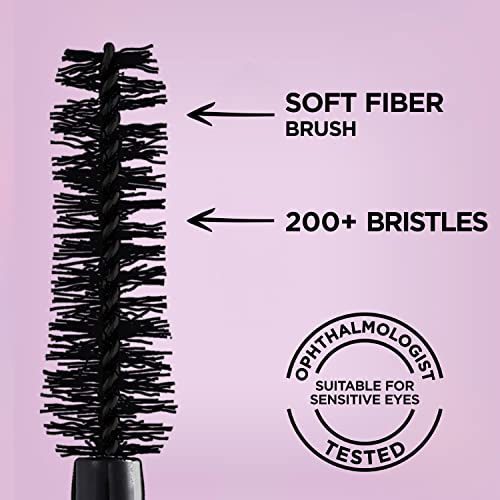 L'Oréal Paris Intense Volume Mascara, Volumising and Lengthening, Infused with Castor and Floral Oils to Condition Eyelashes, Suitable for Sensit