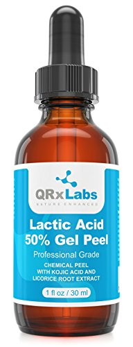 QRxLabs Lactic Acid 50% Gel Peel With Kojic Acid And Bearberry & Licorice Root Extracts - Professional Grade Chemical Face Peel - Alpha Hydroxy A