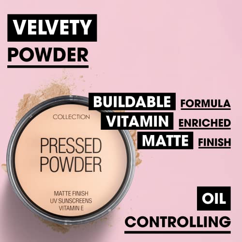 Collection Cosmetics Pressed Powder, Velvety Matte Finish, 17g, Candlelight