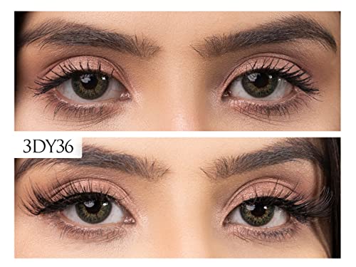 False Eyelashes 17mm Faux 3D Mink Lashes Natural Look Fluffy Cat Eye Wispy Lashes Pack by KASHBIS, 10 Pairs