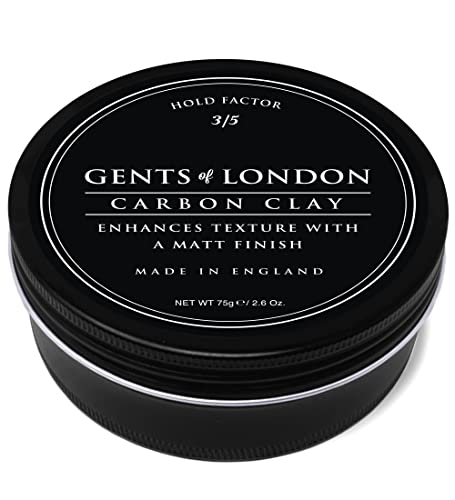 Carbon Clay, Gents of London Matte Hair Clay For Men, Medium Hold, Matte Finish, Texture Enhancing 75g Men’s Hair Wax, Authentic Styling Wax, Hai