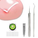 (12 +3) Ingrown Toenail Correction Treatment Kit,12 pcs Ingrown Toenail Corrector Straightener Strips Recover Clips with 3 pcs Ingrown Toenail Fi