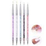 Olakin Nail Art Brushes[5 Pcs], Function Nail Brush, Nail Art Drawing Pen, Manicure Drill Drawing Nails Brush Pen, for Manicure Nail Art Design