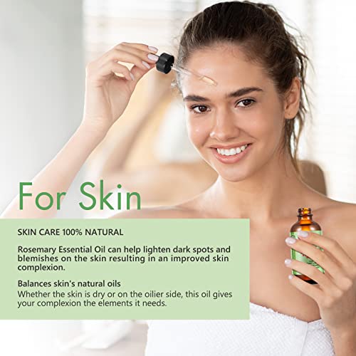 Rosemary Oil for Hair Growth, Organic Rosemary Hair Growth Oil Nourishes Hair, Rosemary Essential Oil for Skin, Face, Eyebrow and Eyelash Growth,