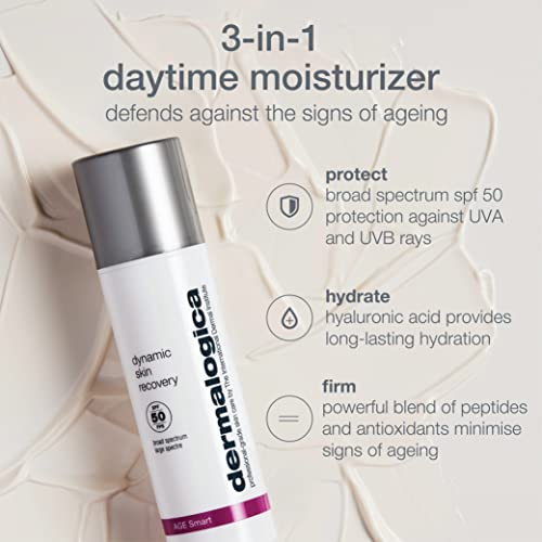 Dermalogica Dynamic Skin Recovery SPF50 - Broad Spectrum Moisturizer to Combat Skin Aging - Medium-Weight, Emollient Daily Moisturiser - 50ml
