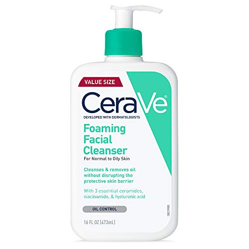 CeraVe Foaming Cleanser 16 oz for Daily Face Washing, Normal to Oily Skin