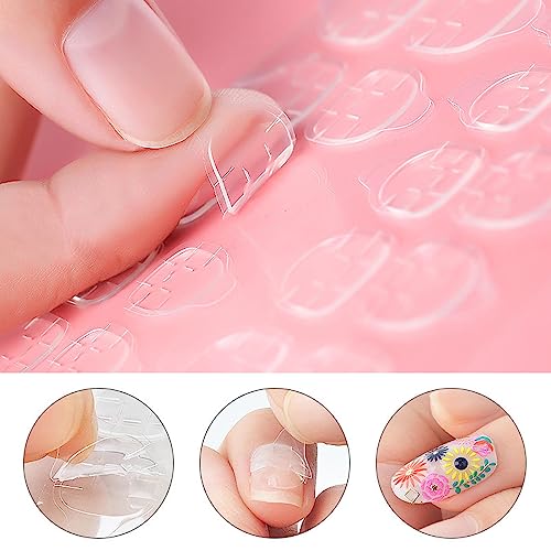 AWAVM Waterproof Breathable Jelly Double Sided Adhesive Tabs Nail Glue Sticker False Nail Tips for DIY Manicure Nail Art Decoration(240 Pack)