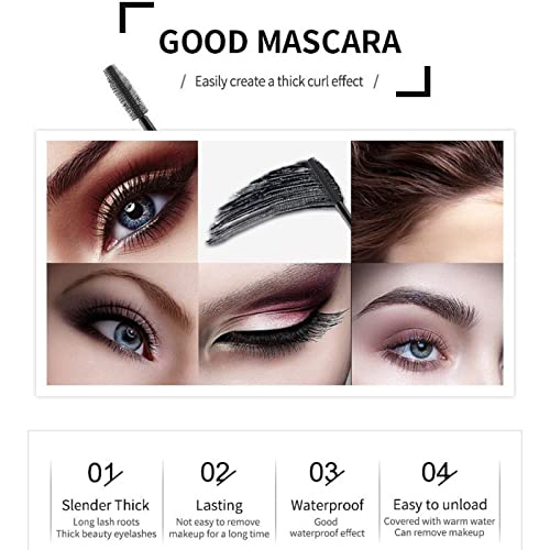 Fibre Lash Mascara Black,Waterproof Mascara Black Volume and Length,4D Maskara,Waterproof Mascara Black,5D Long Lash Mascara Black,Long Lasting,