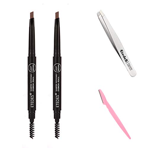 Eyebrow pencil Makeup Fill and Fluff,2 eyebrow pen,light brown