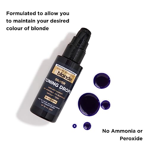 Jerome Russell Bblonde Platinum Toning Drops - Non-Permanent Platinum Hair Toner, Refresh & Maintain Blonde Hair Dye, Add Drops in Shower with Sh