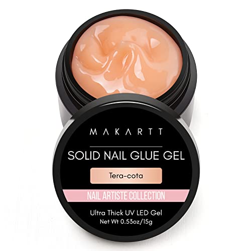 Makartt Solid Nail Glue Gel, Nail Tips Glue Gel, Nail Rhinestone Glue Gel, False Nail Glue, Strong Nail Glue for Acrylic Nails 15g (Clear)