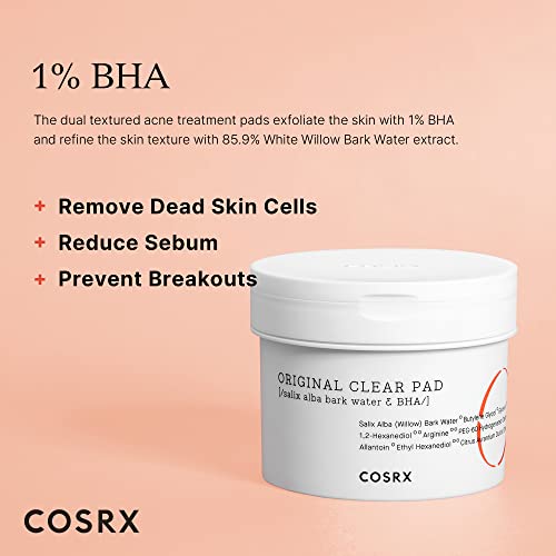COSRX One Step Original Clear Pad, 70 pads | BHA Toner-soaked | Exfoliating and Cleansing Pad…