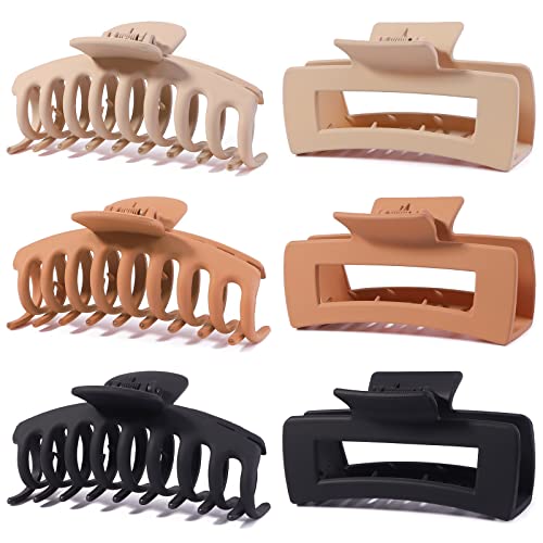 Hair Claw Clips for Women Girls, 8 PCS Hair Clips for Thick Hair, Thin Hair Strong Large Hold Hair Claw 4.3" Nonslip Hair Clamps Claw Clip Grips