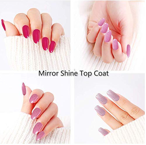 Lagunamoon Base Coat and Top Coat,Long Lasting Shiny Finish for Soak Off UV LED Gel Nail Polish Polygel Nail Acrylic Style Artificial False Nails