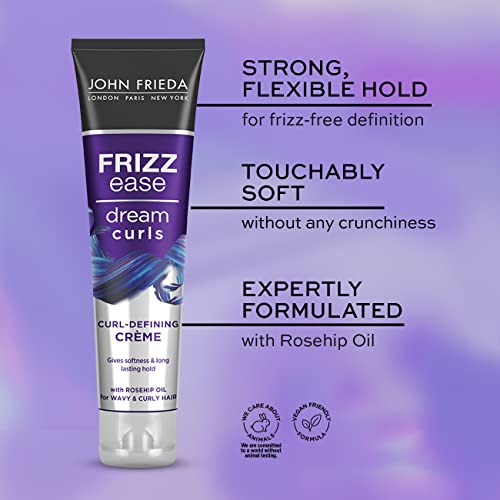 John Frieda Frizz Ease Dream Curls Defining Crème 150ml, Smoothing, Hydrating and Defining Cream for Curly and Wavy Hair