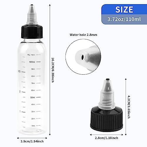 Fantasyon 3PCS Hair Oil Applicator Bottle 120ml Squeeze Oil Applicator Bottle for Hair Oil Bottle Applicator with Caps for Salon Hair Care Colori